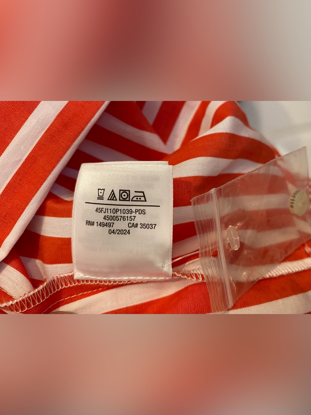 Favorite Daughter Ex Boyfriend Button Up Shirt Sz S Red/White Stripes Oversized - Picture 8 of 8